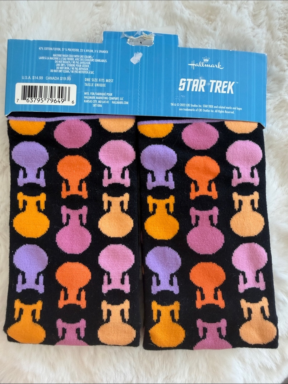 Hallmark Star Trek Men's Black Crew Socks NEW